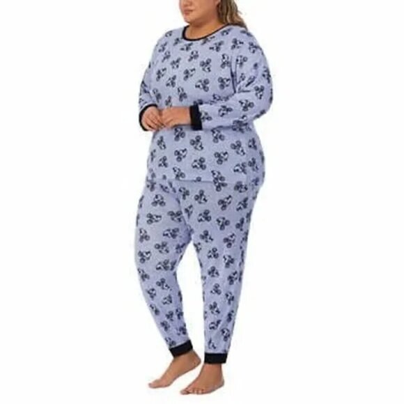 Disney Women's Lounge Set Mickey Mouse Blue 2-piece Cozy NWT - Picture 3 of 11